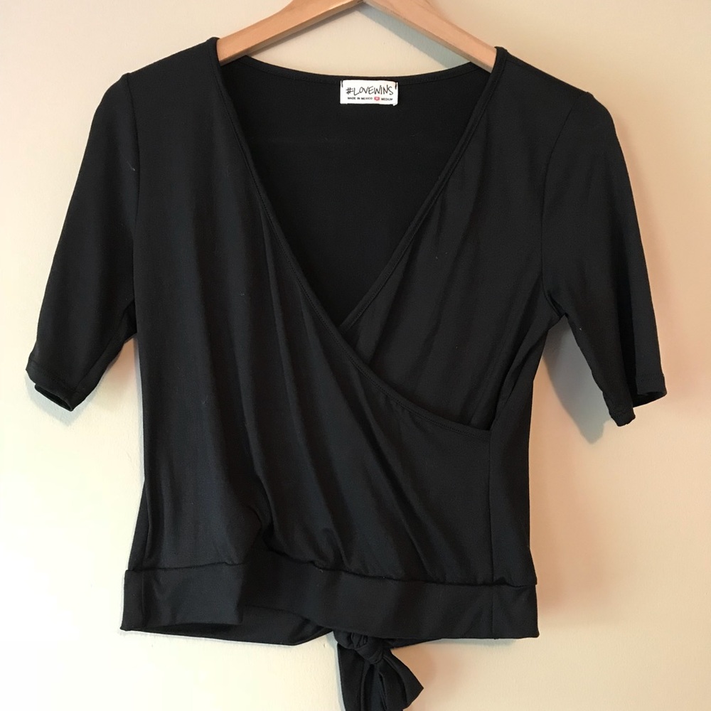 Medium Black dress up wrap top